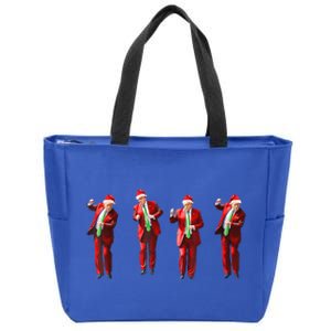 Funny Xmas Pajamas Holiday Santa Claus Christmas Trump Dance Cute Gift Zip Tote Bag