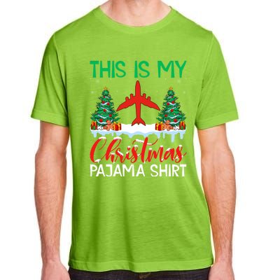 Flying Xmas Pajama Gift Aviation Airplane Pilot Christmas Gift Adult ChromaSoft Performance T-Shirt