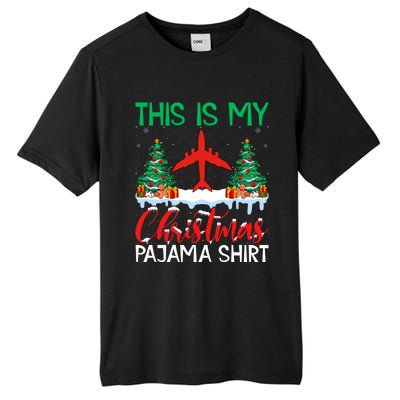 Flying Xmas Pajama Gift Aviation Airplane Pilot Christmas Gift Tall Fusion ChromaSoft Performance T-Shirt