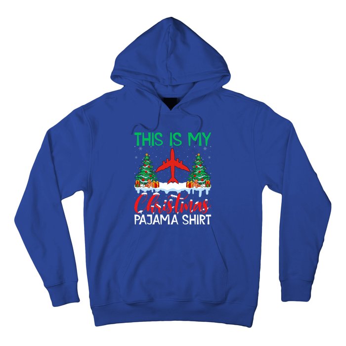 Flying Xmas Pajama Gift Aviation Airplane Pilot Christmas Gift Hoodie