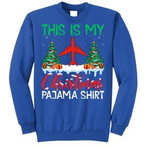 Flying Xmas Pajama Gift Aviation Airplane Pilot Christmas Gift Sweatshirt