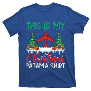 Flying Xmas Pajama Gift Aviation Airplane Pilot Christmas Gift T-Shirt