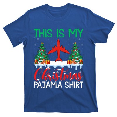 Flying Xmas Pajama Gift Aviation Airplane Pilot Christmas Gift T-Shirt