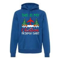 Flying Xmas Pajama Gift Aviation Airplane Pilot Christmas Gift Premium Hoodie