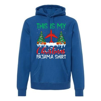 Flying Xmas Pajama Gift Aviation Airplane Pilot Christmas Gift Premium Hoodie