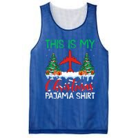 Flying Xmas Pajama Gift Aviation Airplane Pilot Christmas Gift Mesh Reversible Basketball Jersey Tank