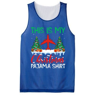 Flying Xmas Pajama Gift Aviation Airplane Pilot Christmas Gift Mesh Reversible Basketball Jersey Tank