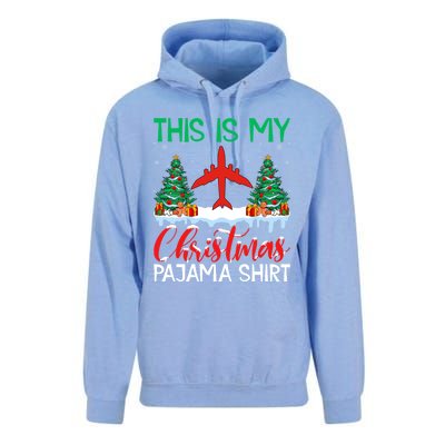 Flying Xmas Pajama Gift Aviation Airplane Pilot Christmas Gift Unisex Surf Hoodie