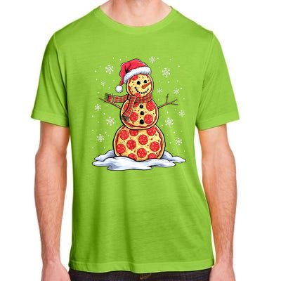 Funny Xmas Pizza Snowman Santa Hat Christmas Pizza Party Gift Adult ChromaSoft Performance T-Shirt