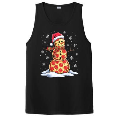 Funny Xmas Pizza Snowman Santa Hat Christmas Pizza Party Gift PosiCharge Competitor Tank