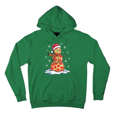 Funny Xmas Pizza Snowman Santa Hat Christmas Pizza Party Gift Hoodie