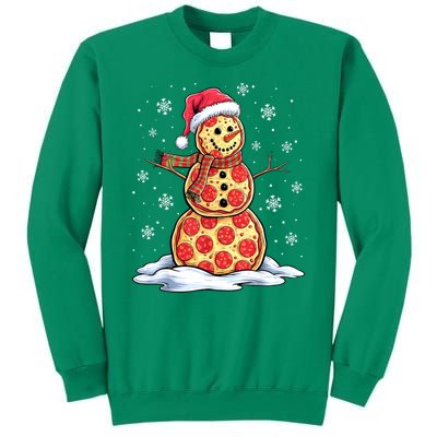 Funny Xmas Pizza Snowman Santa Hat Christmas Pizza Party Gift Sweatshirt