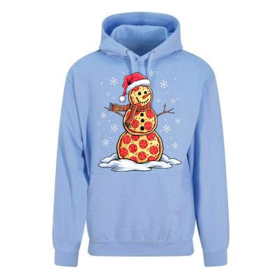 Funny Xmas Pizza Snowman Santa Hat Christmas Pizza Party Gift Unisex Surf Hoodie