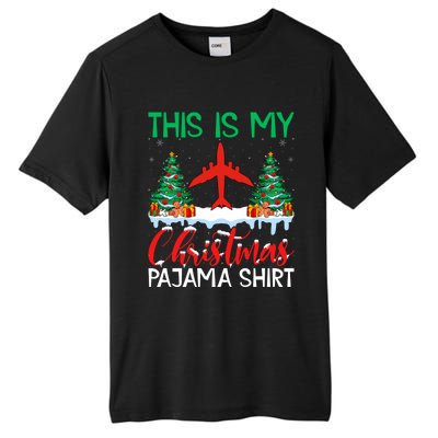 Flying Xmas Pajama Cute Gift Aviation Airplane Pilot Christmas Gift Tall Fusion ChromaSoft Performance T-Shirt