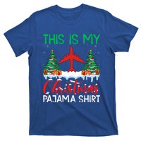 Flying Xmas Pajama Cute Gift Aviation Airplane Pilot Christmas Gift T-Shirt