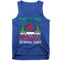 Flying Xmas Pajama Cute Gift Aviation Airplane Pilot Christmas Gift Tank Top