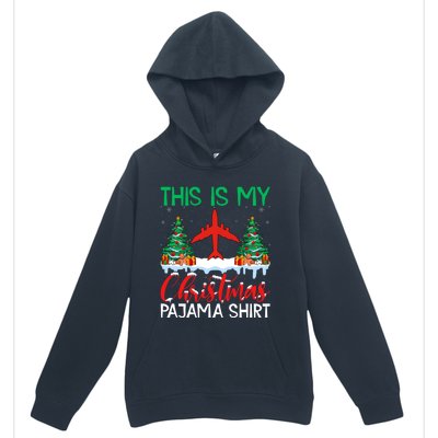 Flying Xmas Pajama Cute Gift Aviation Airplane Pilot Christmas Gift Urban Pullover Hoodie