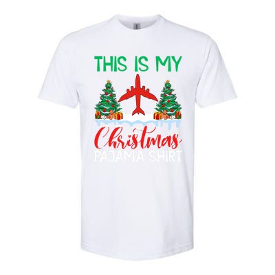 Flying Xmas Pajama Cute Gift Aviation Airplane Pilot Christmas Gift Softstyle CVC T-Shirt