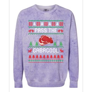 Funny Xmas Pass The Gabagool Tacky Ugly Christmas Great Gift Colorblast Crewneck Sweatshirt