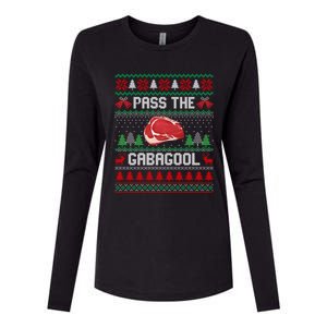 Funny Xmas Pass The Gabagool Tacky Ugly Christmas Great Gift Womens Cotton Relaxed Long Sleeve T-Shirt