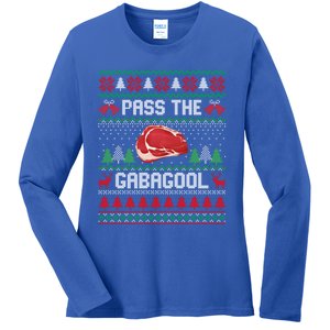 Funny Xmas Pass The Gabagool Tacky Ugly Christmas Great Gift Ladies Long Sleeve Shirt