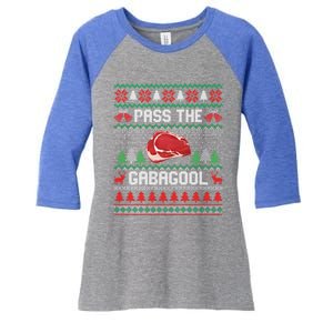 Funny Xmas Pass The Gabagool Tacky Ugly Christmas Great Gift Women's Tri-Blend 3/4-Sleeve Raglan Shirt