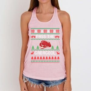 Funny Xmas Pass The Gabagool Tacky Ugly Christmas Great Gift Women's Knotted Racerback Tank