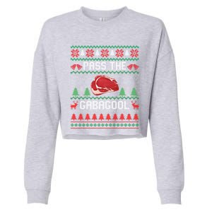 Funny Xmas Pass The Gabagool Tacky Ugly Christmas Great Gift Cropped Pullover Crew