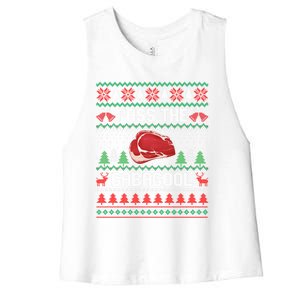 Funny Xmas Pass The Gabagool Tacky Ugly Christmas Great Gift Women's Racerback Cropped Tank