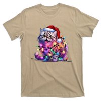 Funny Xmas Persian Cat Christmas Lights Santa Xmas Birthday T-Shirt