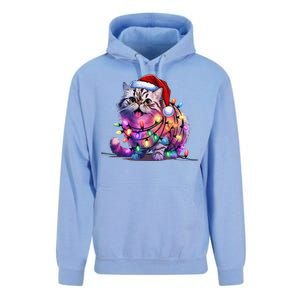 Funny Xmas Persian Cat Christmas Lights Santa Xmas Birthday Unisex Surf Hoodie