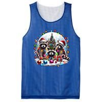 Funny Xmas Raccoons Christmas Tree Lights Santa Claus Hats Funny Gift Mesh Reversible Basketball Jersey Tank