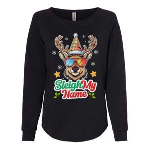 Funny Xmas Reindeer Santa Sleigh My Name Humor Christmas Tank Top Womens California Wash Sweatshirt