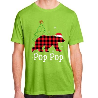 Funny Xmas Red Plaid Pop Pop Bear Ugly Christmas Sweater Gift Adult ChromaSoft Performance T-Shirt