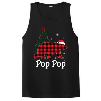 Funny Xmas Red Plaid Pop Pop Bear Ugly Christmas Sweater Gift PosiCharge Competitor Tank