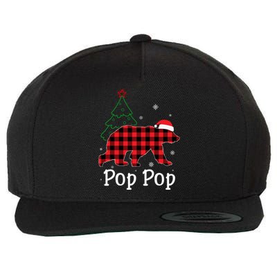 Funny Xmas Red Plaid Pop Pop Bear Ugly Christmas Sweater Gift Wool Snapback Cap