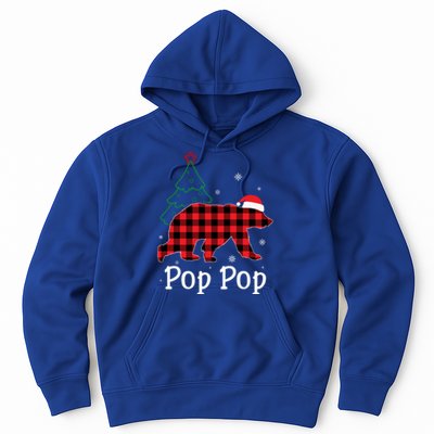 Funny Xmas Red Plaid Pop Pop Bear Ugly Christmas Sweater Gift Hoodie