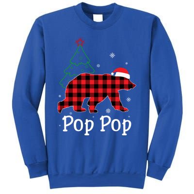 Funny Xmas Red Plaid Pop Pop Bear Ugly Christmas Sweater Gift Sweatshirt