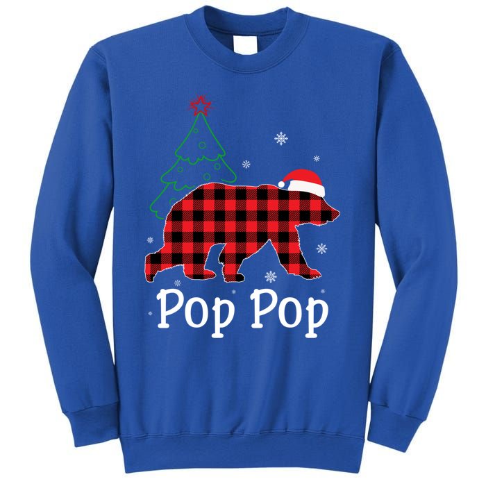 Funny Xmas Red Plaid Pop Pop Bear Ugly Christmas Sweater Gift Sweatshirt