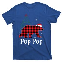 Funny Xmas Red Plaid Pop Pop Bear Ugly Christmas Sweater Gift T-Shirt