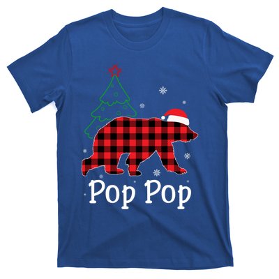 Funny Xmas Red Plaid Pop Pop Bear Ugly Christmas Sweater Gift T-Shirt