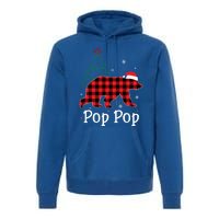 Funny Xmas Red Plaid Pop Pop Bear Ugly Christmas Sweater Gift Premium Hoodie