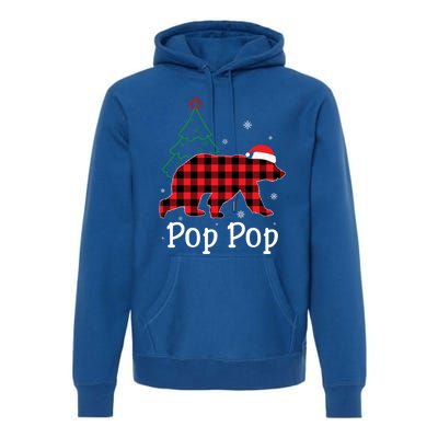 Funny Xmas Red Plaid Pop Pop Bear Ugly Christmas Sweater Gift Premium Hoodie