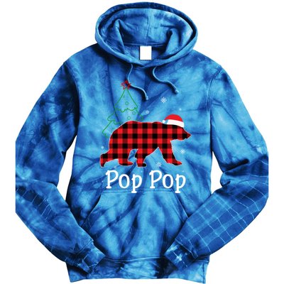 Funny Xmas Red Plaid Pop Pop Bear Ugly Christmas Sweater Gift Tie Dye Hoodie