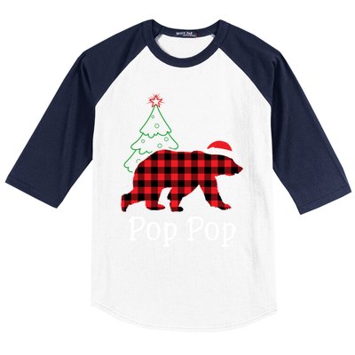 Funny Xmas Red Plaid Pop Pop Bear Ugly Christmas Sweater Gift Baseball Sleeve Shirt