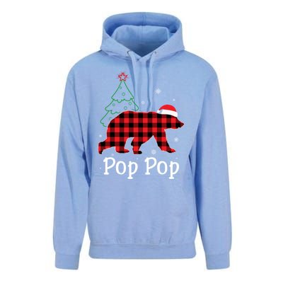 Funny Xmas Red Plaid Pop Pop Bear Ugly Christmas Sweater Gift Unisex Surf Hoodie