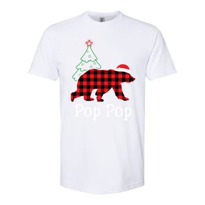 Funny Xmas Red Plaid Pop Pop Bear Ugly Christmas Sweater Gift Softstyle® CVC T-Shirt