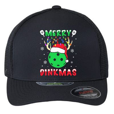 Funny Xmas Reindeer Santa Merry Pickleball Christmas  Flexfit Unipanel Trucker Cap