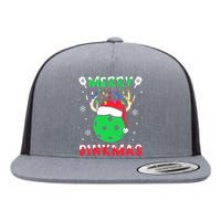 Funny Xmas Reindeer Santa Merry Pickleball Christmas  Flat Bill Trucker Hat