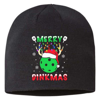 Funny Xmas Reindeer Santa Merry Pickleball Christmas  Sustainable Beanie